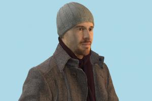 Winter Man scanned-models, business-man, business, winter, coat, hat, casual, elegant, woolen, man, male, people, human, character